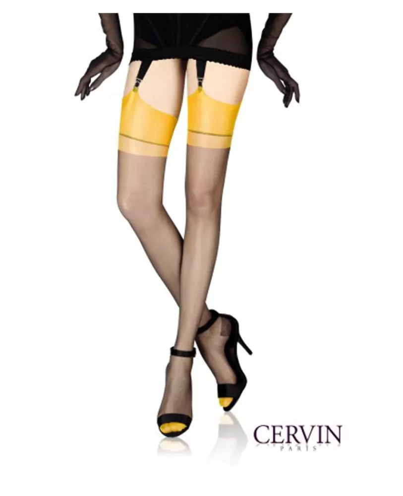 CERVIN Bas classique nylon CAPRI 15 bicolore Hot